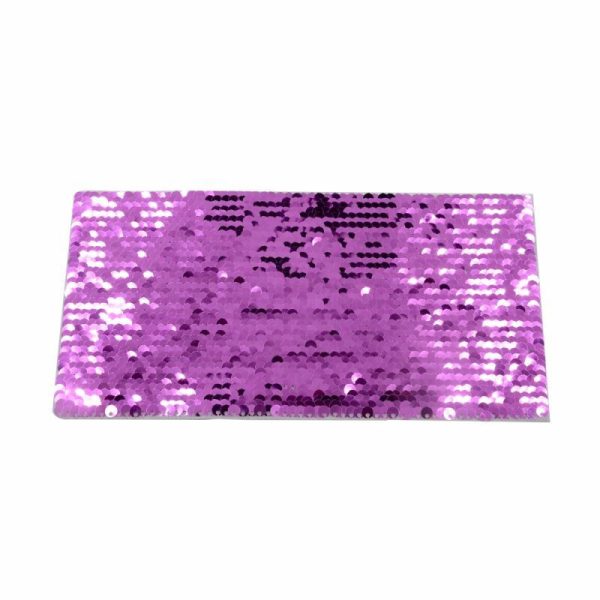 Sublimation iron on stroking sequin shape rectangle purple