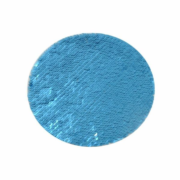 Sublimation iron on stroking sequin shape round blue