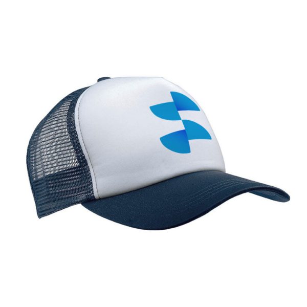 Szublimációs Trucker baseball sapka - fehér / sötétkék