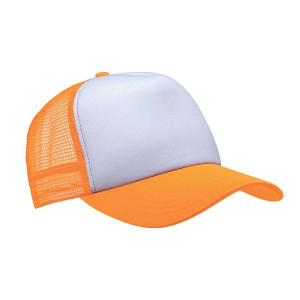 Sublimation Trucker baseball cap White Luminescent orange