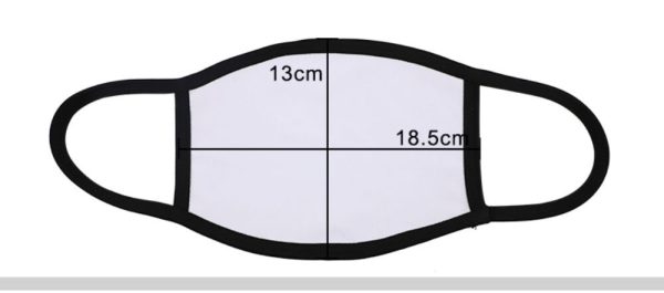 Sublimation face mask with black rim L