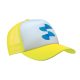 Szublimációs Trucker baseball sapka - fehér / neon sárga