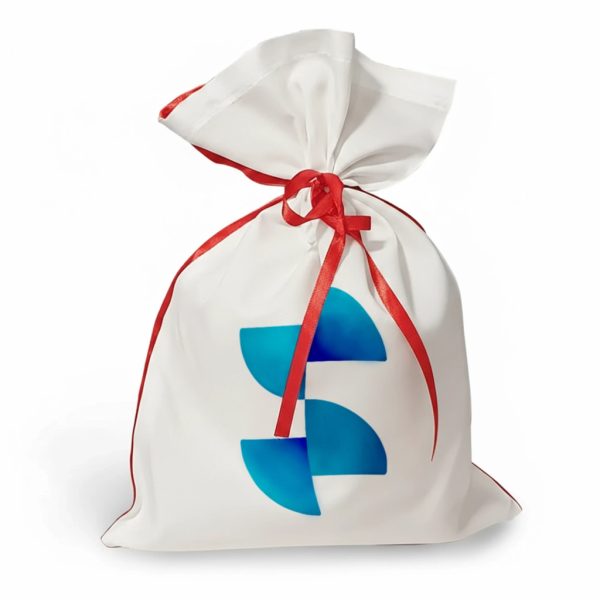 Sublimacijska božičkova vreča – mat bela / rdeča