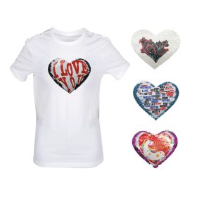   Szublimációs felvasalható simogatós flitteres forma - szív