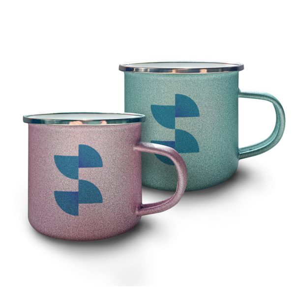 Sublimation glittery enameled metal mug 3dl