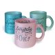 Sublimation glittery glass mug 3dl