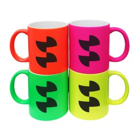   Szublimációs matt neon bögre - citromsárga, narancs, pink, zöld