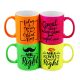 Sublimation neon mug matt yellow orange pink green