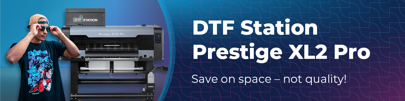   DTF Station Prestige XL2 PRO 60cm roll-to-roll DTF printer set with Miro 24 powder shaker
