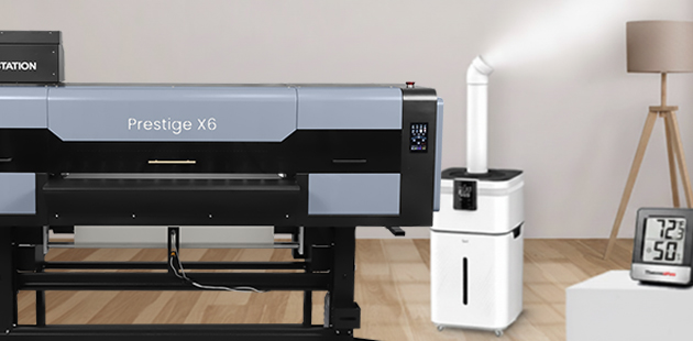   DTF Station Prestige X6 90cm roll-to-roll DTF printer set with Seismo V36R powder shaker
