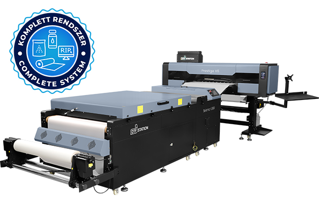   DTF Station Prestige X6 90cm roll-to-roll DTF printer set with Seismo V36R powder shaker
